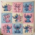 Personalized Stitch Quilt Blanket Custom Name Gift for Daughter