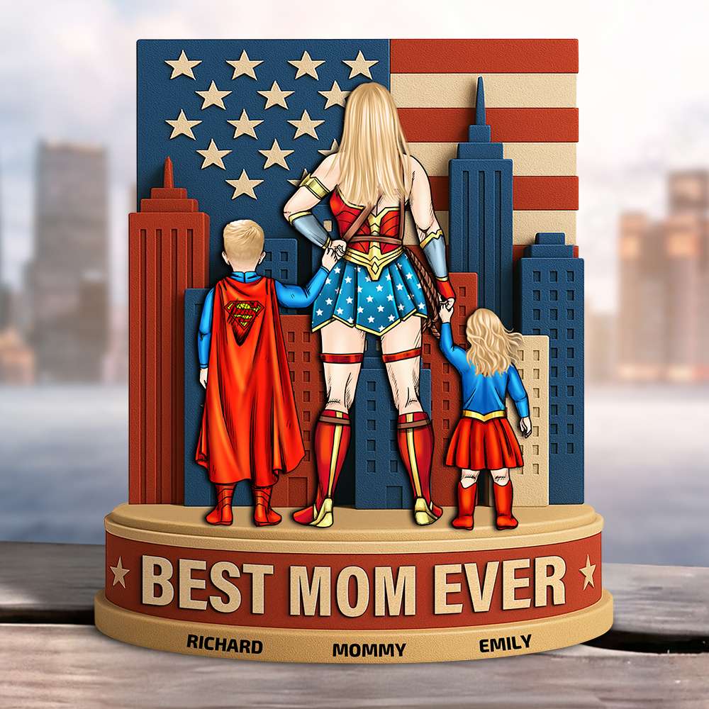 Personalized 4th of July Acrylic Plaque Best Mom Ever Gift Acrylic Plaque GradoCreations