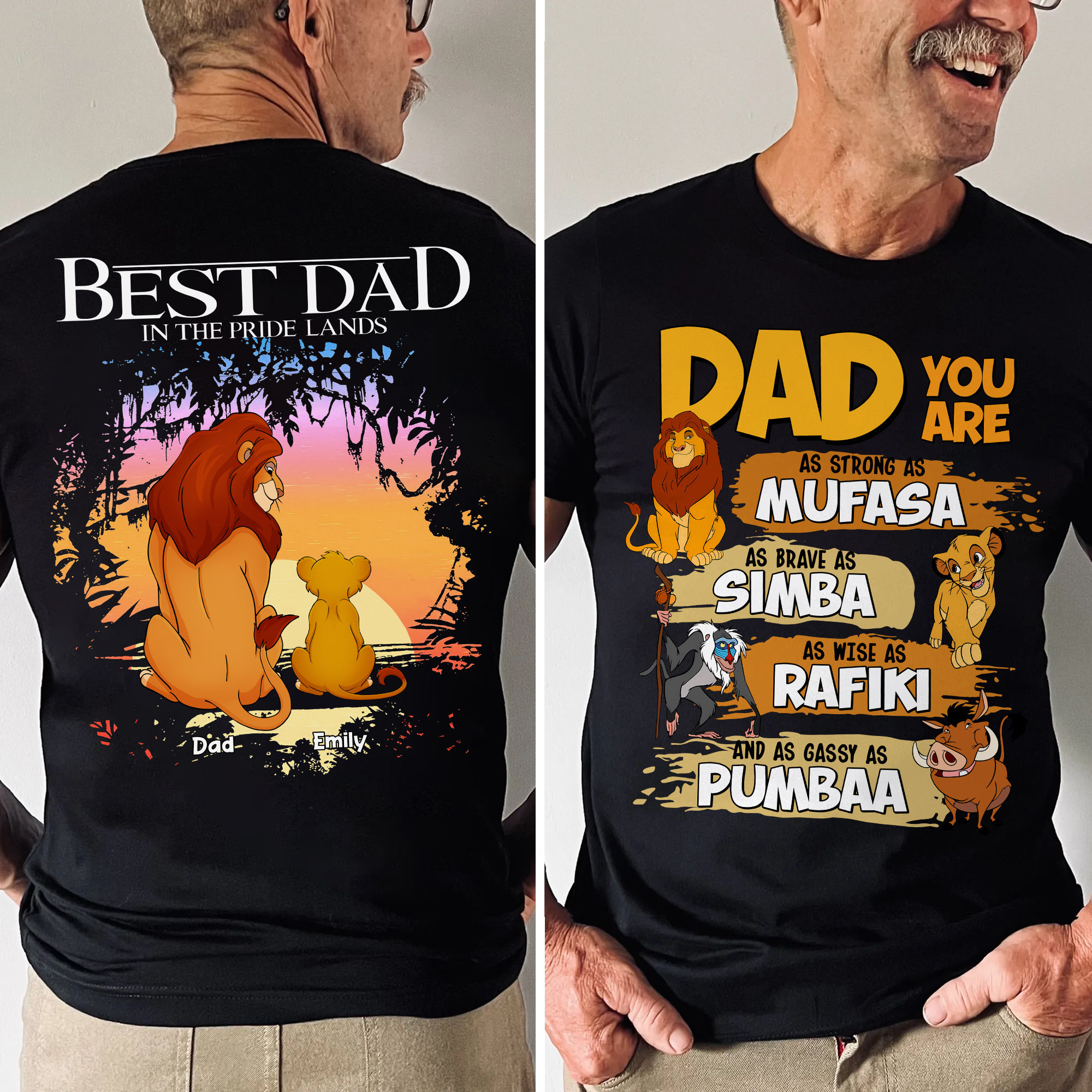 Personalized Cotton Shirt Best Dad In The Pride Lands Gift Cotton Apparel GradoCreations