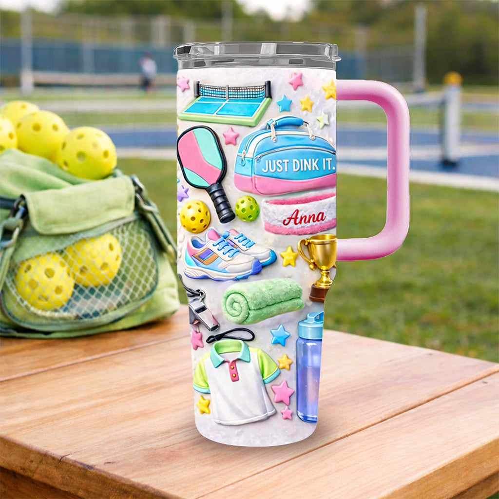 Personalized 40oz Tumbler for Pickleball Lovers - Custom Gift for Her