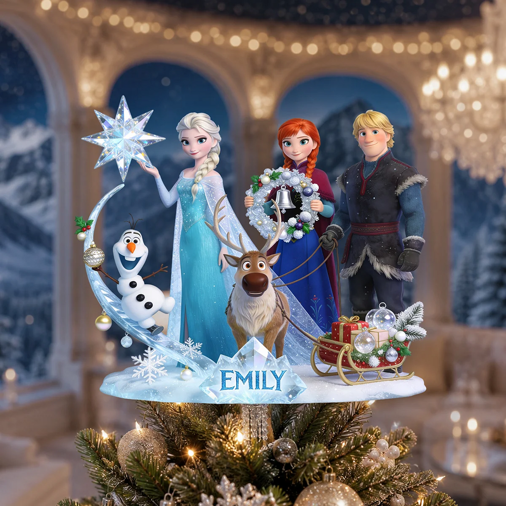 Personalized LED Acrylic Tree Topper Custom Name Christmas Decoration LED Light Tree GradoCreations
