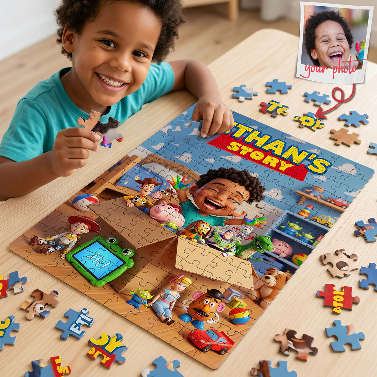 Personalized Kids Photo Puzzle Custom Name Gift for Children