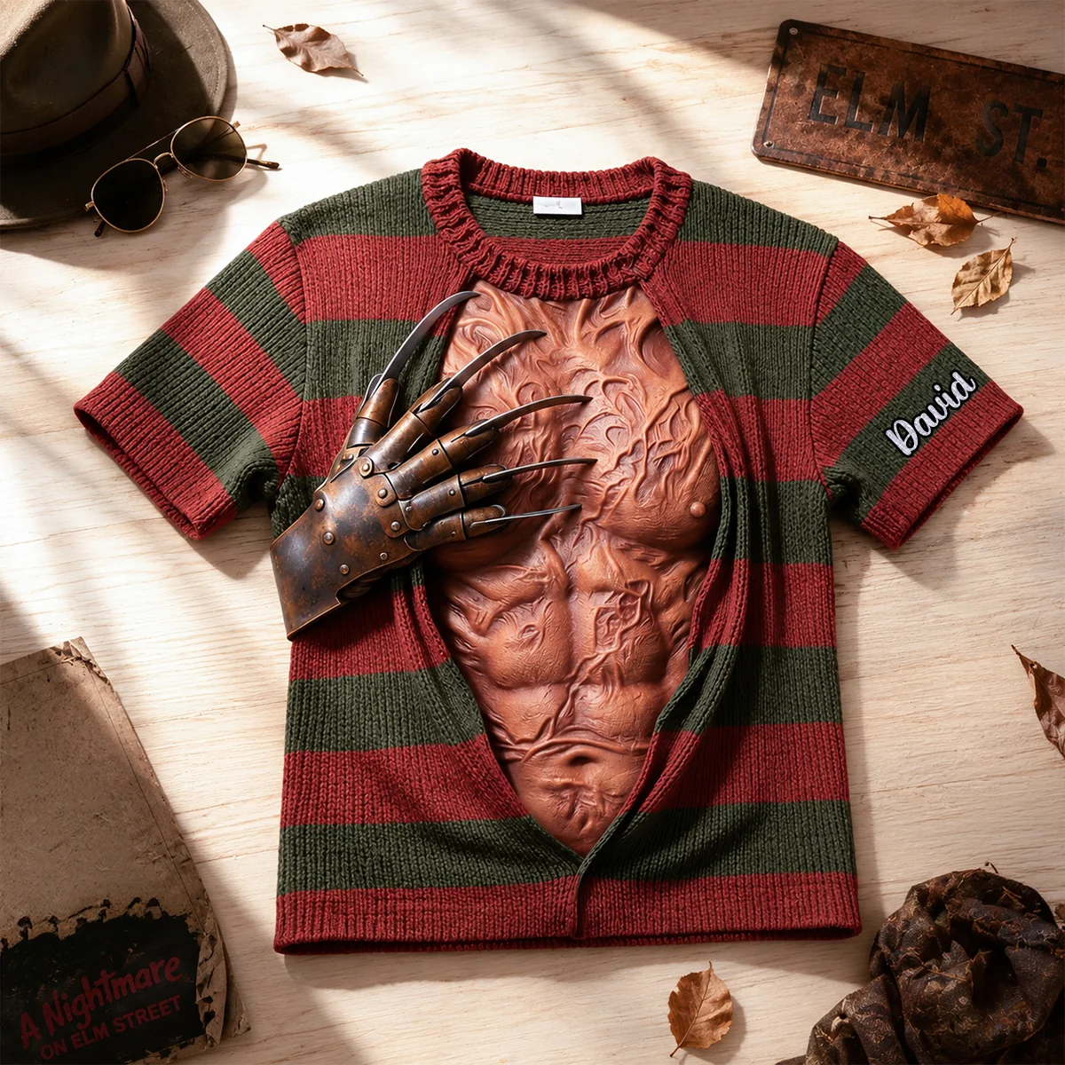Custom Freddy Krueger Horror Costume AOP T-Shirt | Funny Halloween Gift AOP Tshirt GradoCreations