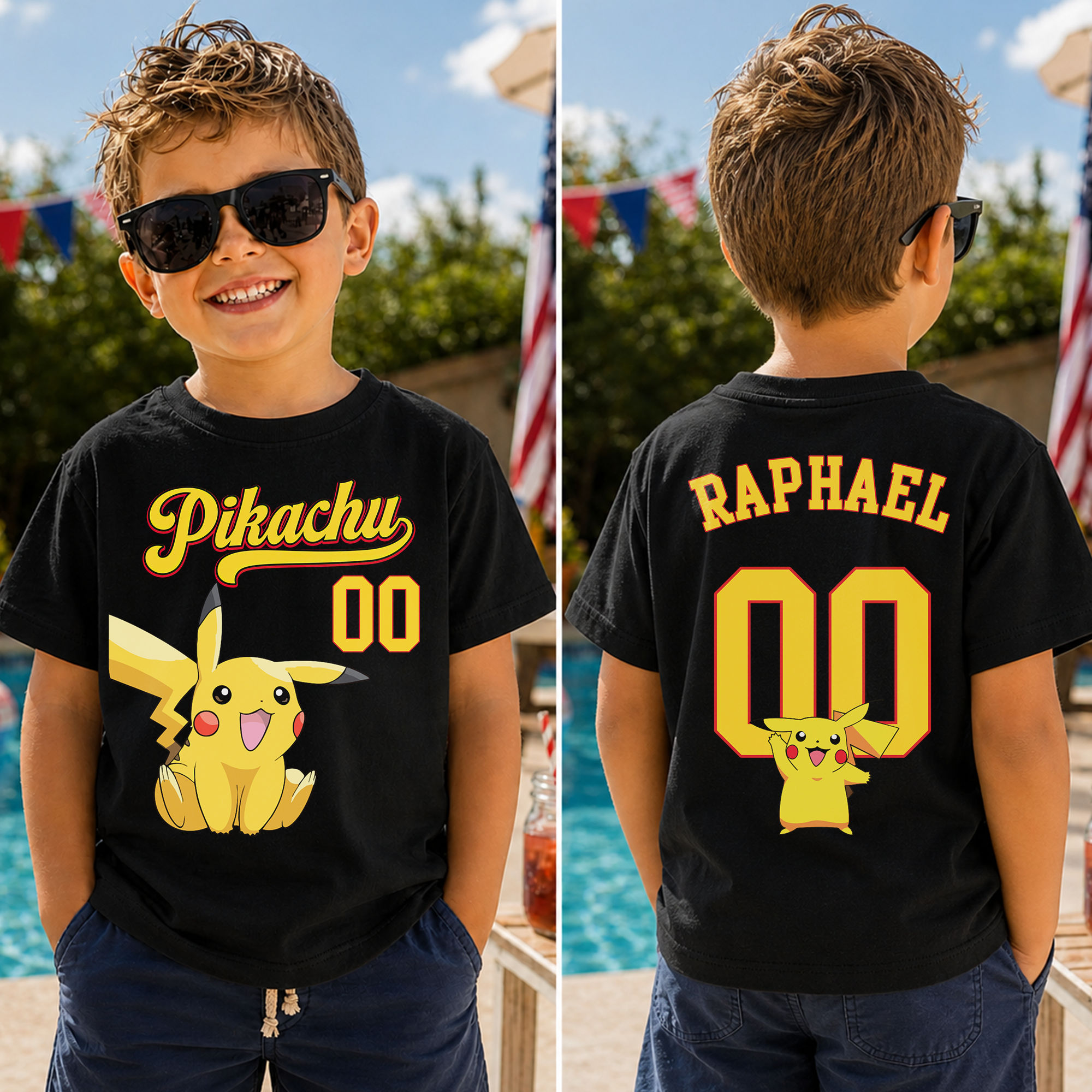 Personalized Pikachu Shirt for Kids - Custom Birthday Gift
