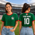 Personalized Mexico Soccer Jersey Crop Tee Gift for Fans