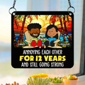 Personalized Window Hanging Suncatcher Ornament for Couples Anniversary Gift