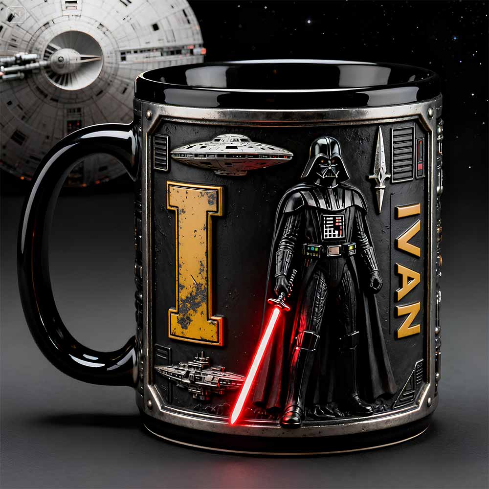 Personalized Darth Vader Mug Custom Name Gift for Movie Fans