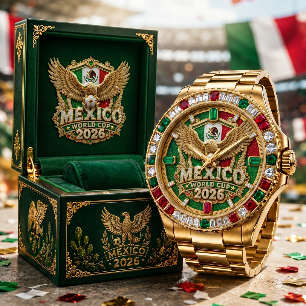 Personalized Mexico Soccer Team Men's Wrist Watch for Fans