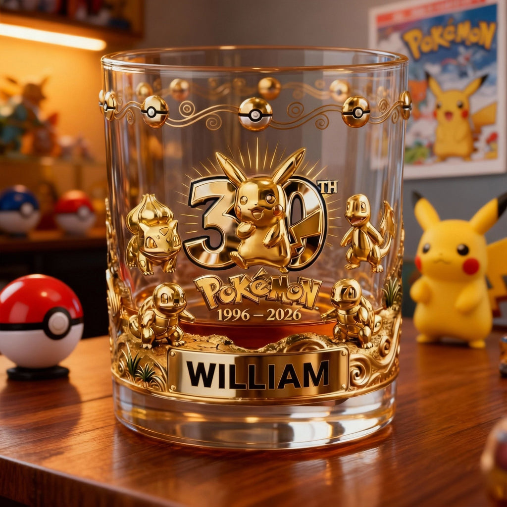 Personalized Whiskey Glass 30th Anniversary Gift for Movie Fans