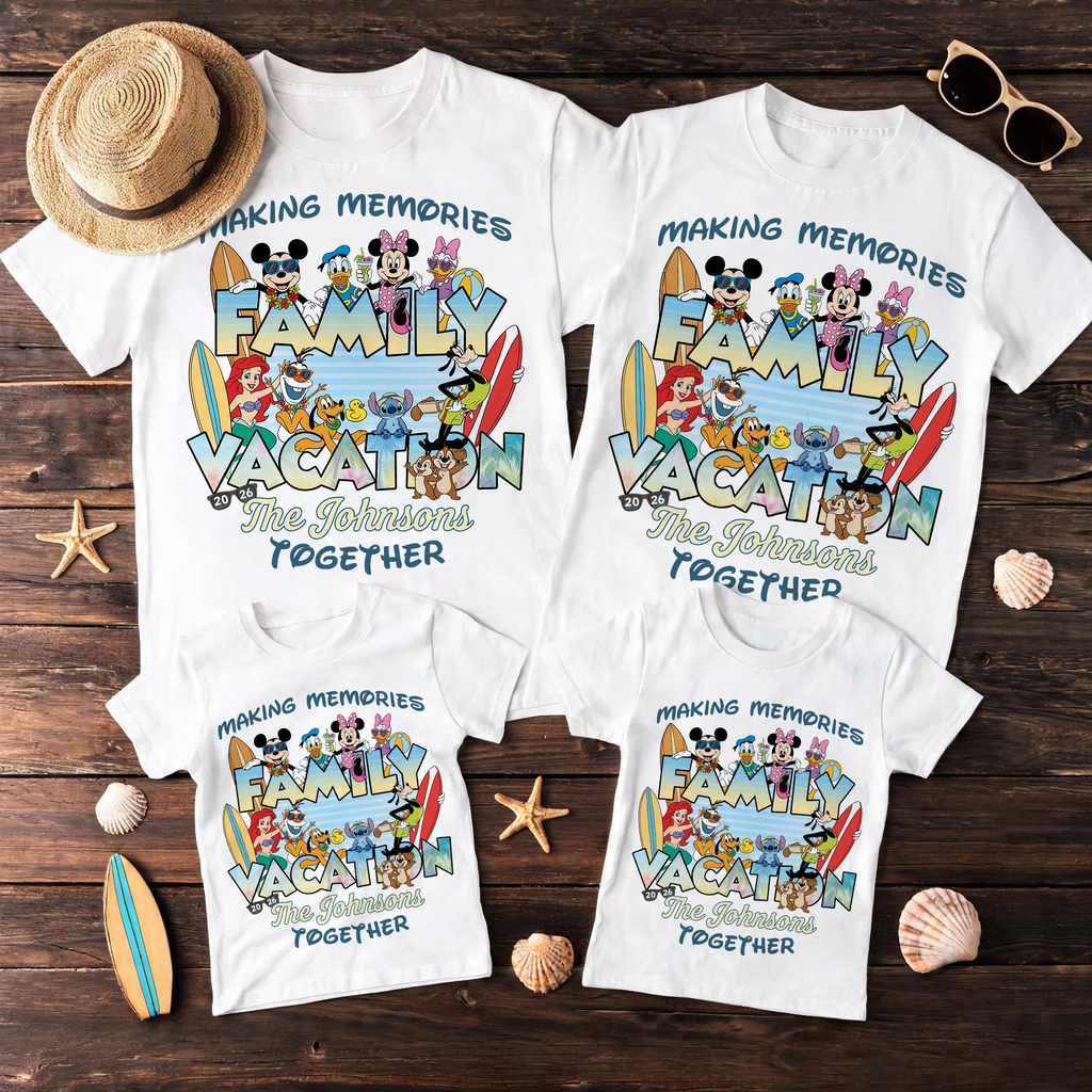 Personalized Family Vacation T-Shirts Custom Name Gift for Family