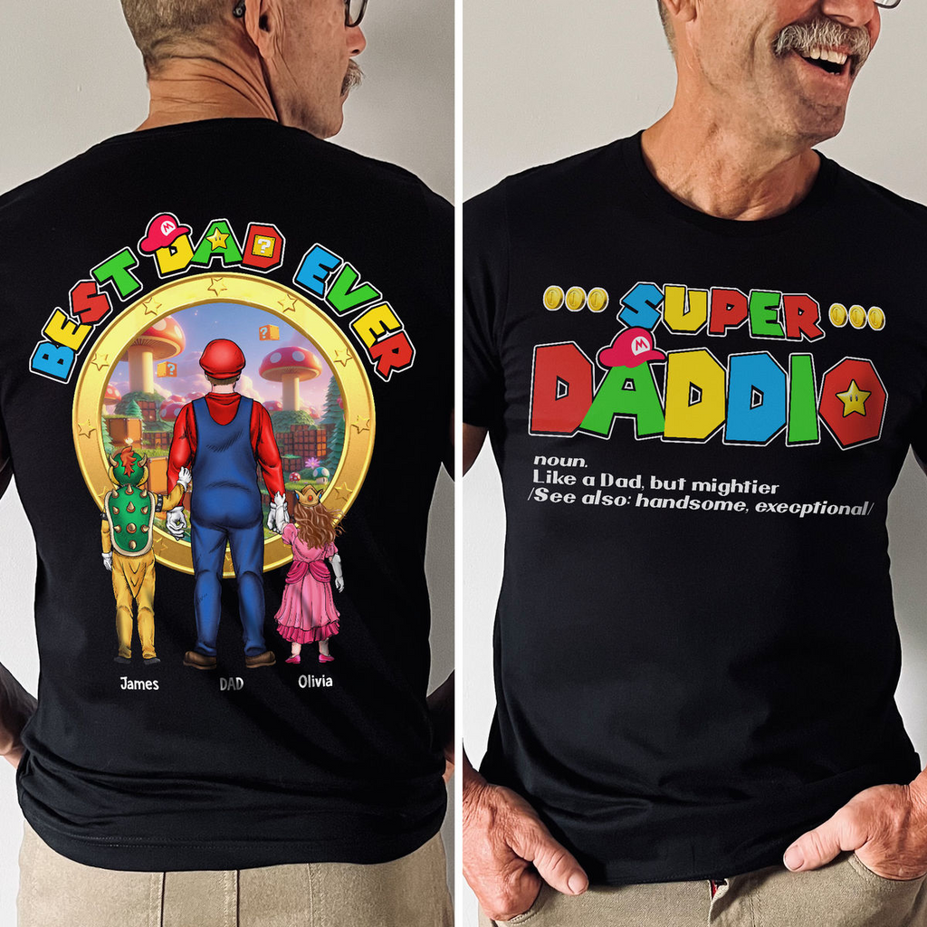 Personalized Super Daddio Shirt Best Dad Ever Gift for Dad