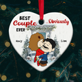 Personalized Best Couple Ever Ceramic Ornament for Christmas