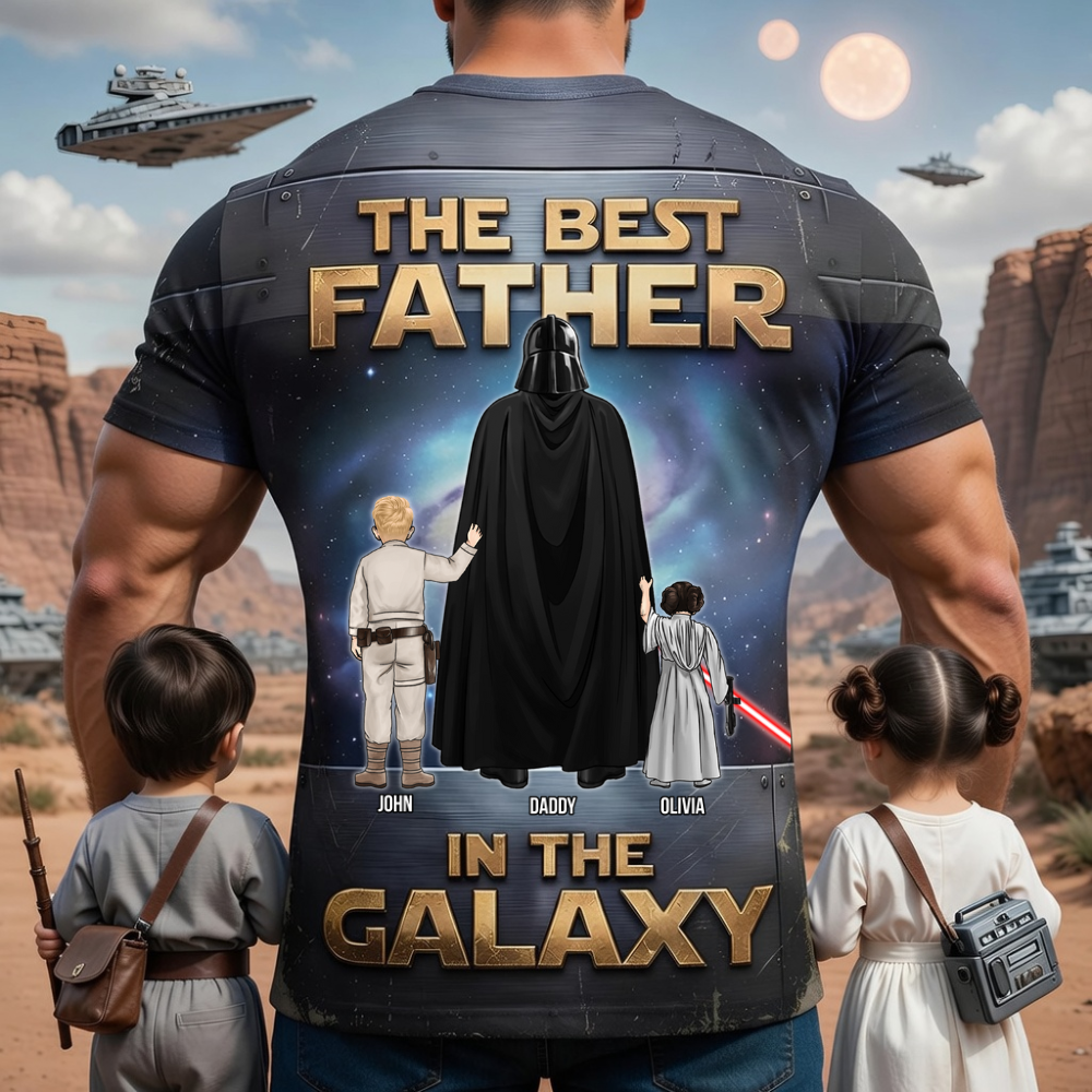 Personalized Galaxy Theme All Over Shirt Gift for Dad