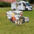 Personalized Camping Keychain Gift for Couples | Acrylic