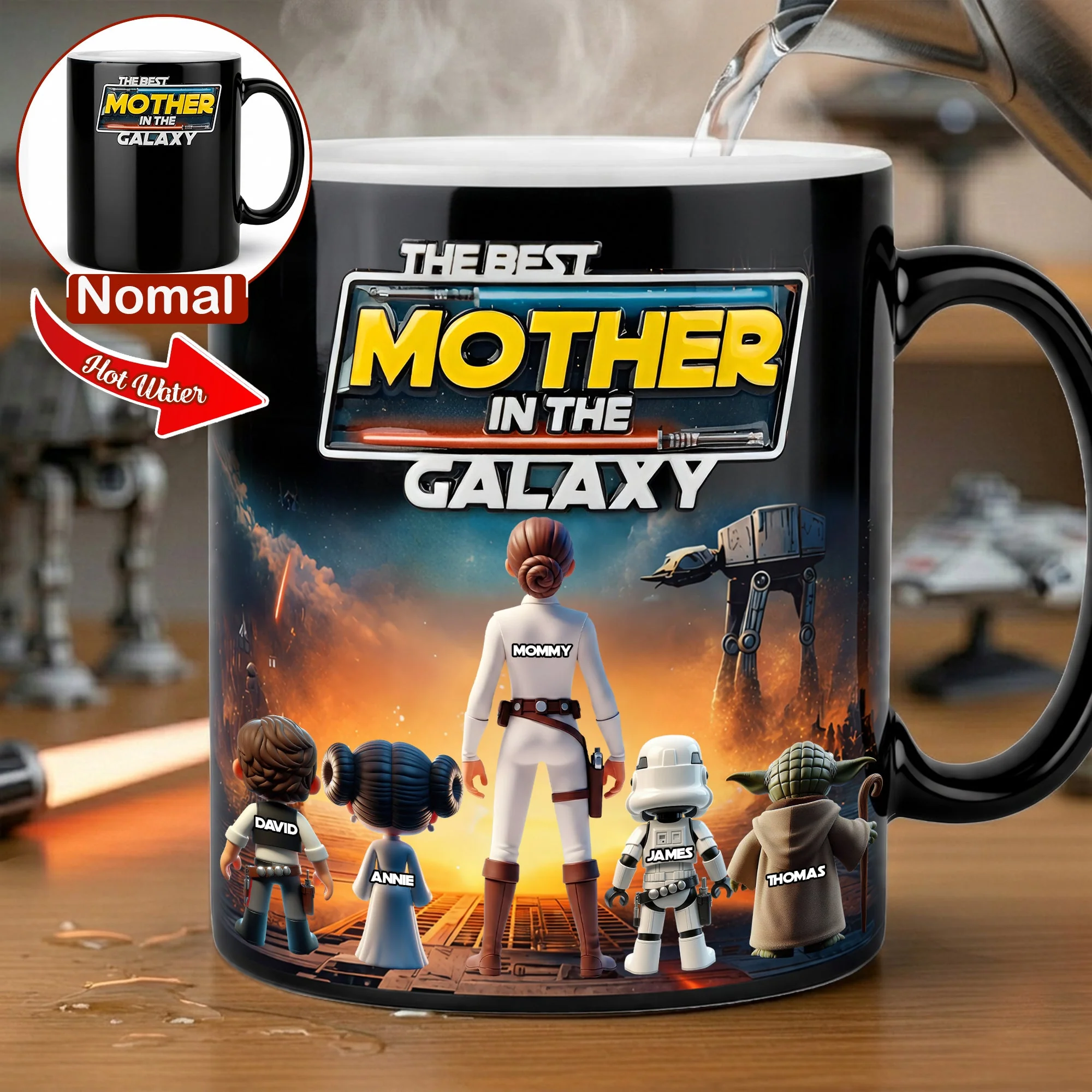 Personalized Color Changing Mug Best Mother in the Galaxy Gift for Mom