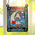 Personalized Supermom & Little Heroes Window Hanging Suncatcher Gift for Mom
