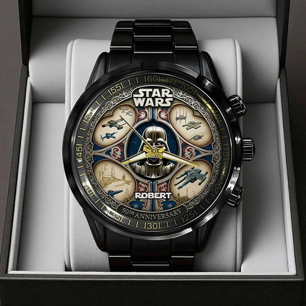 Personalized Star Wars 50th Anniversary Hand Watch Gift for Movie Fans