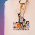 Personalized Funny Cartoon Family Keychain Gift for Couple