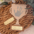 Personalized Handprint Wood Sign Gift for Dad Grandpa HN590 - Custom Shaped Wood Sign fix GradoCreations