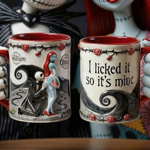 Personalized Accent Mug with I Licked It So It's Mine Design for Couples | Christmas Gift Mug GradoCreations