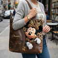 Personalized Leopard Pattern Tote Bag Custom Name Gift for Her Tote Bag GradoCreations
