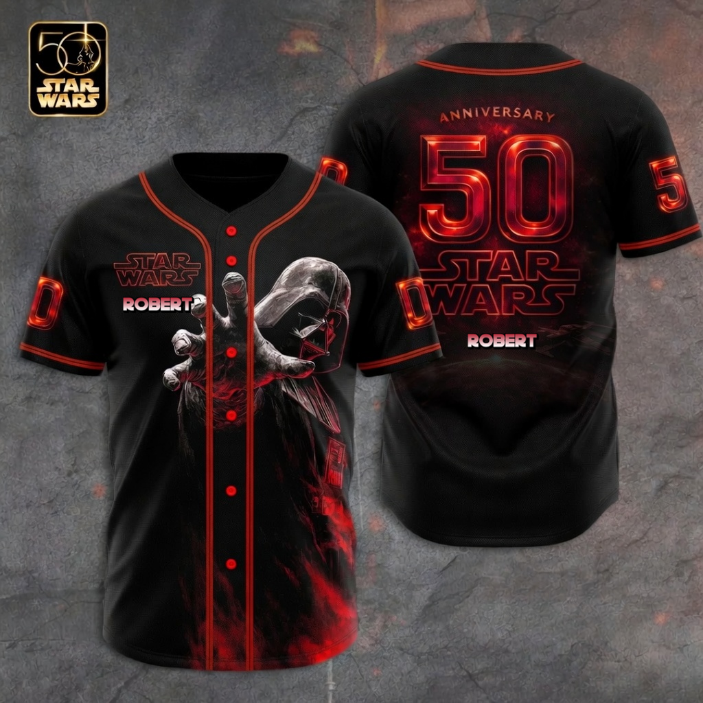 Personalized Star Wars Baseball Jersey Custom Name Gift for Movie Fans