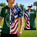 Personalized Soccer Jersey Custom Name USA Mexico Flag Gift for Football Lovers