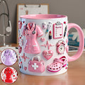 Personalized Nurse Life Mug with Cute Pink Design Gift for Nurse