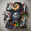 Personalized Spooky Couple Wall Hanging Clock Custom Name Gift for Halloween Wall Hanging Clock GradoCreations