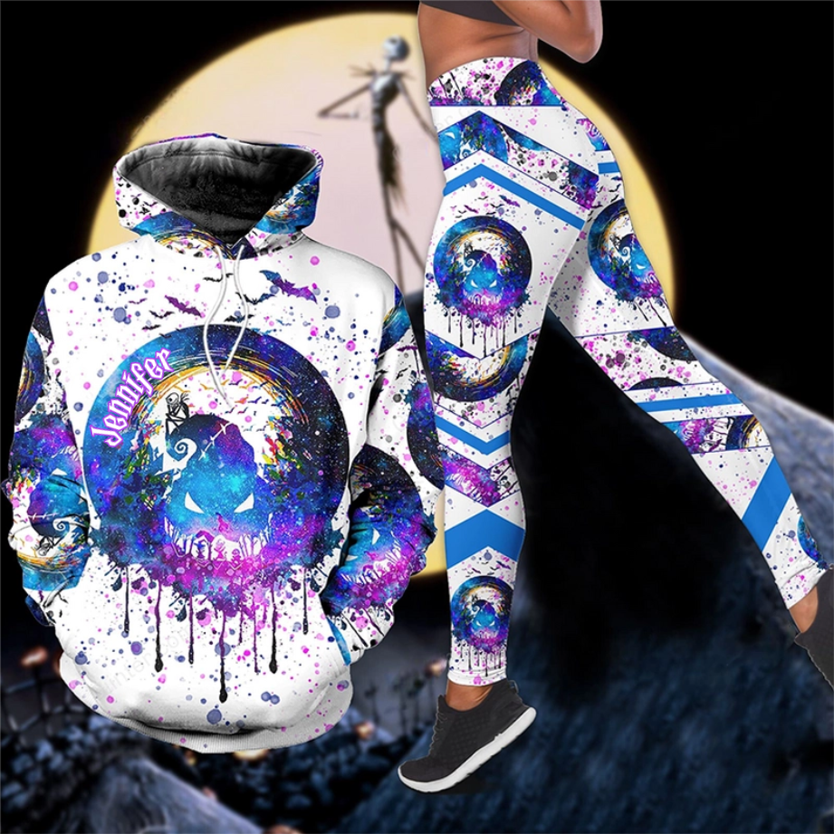 Personalized Purple Spooky Boogie Man Hoodie & Leggings Set for Halloween