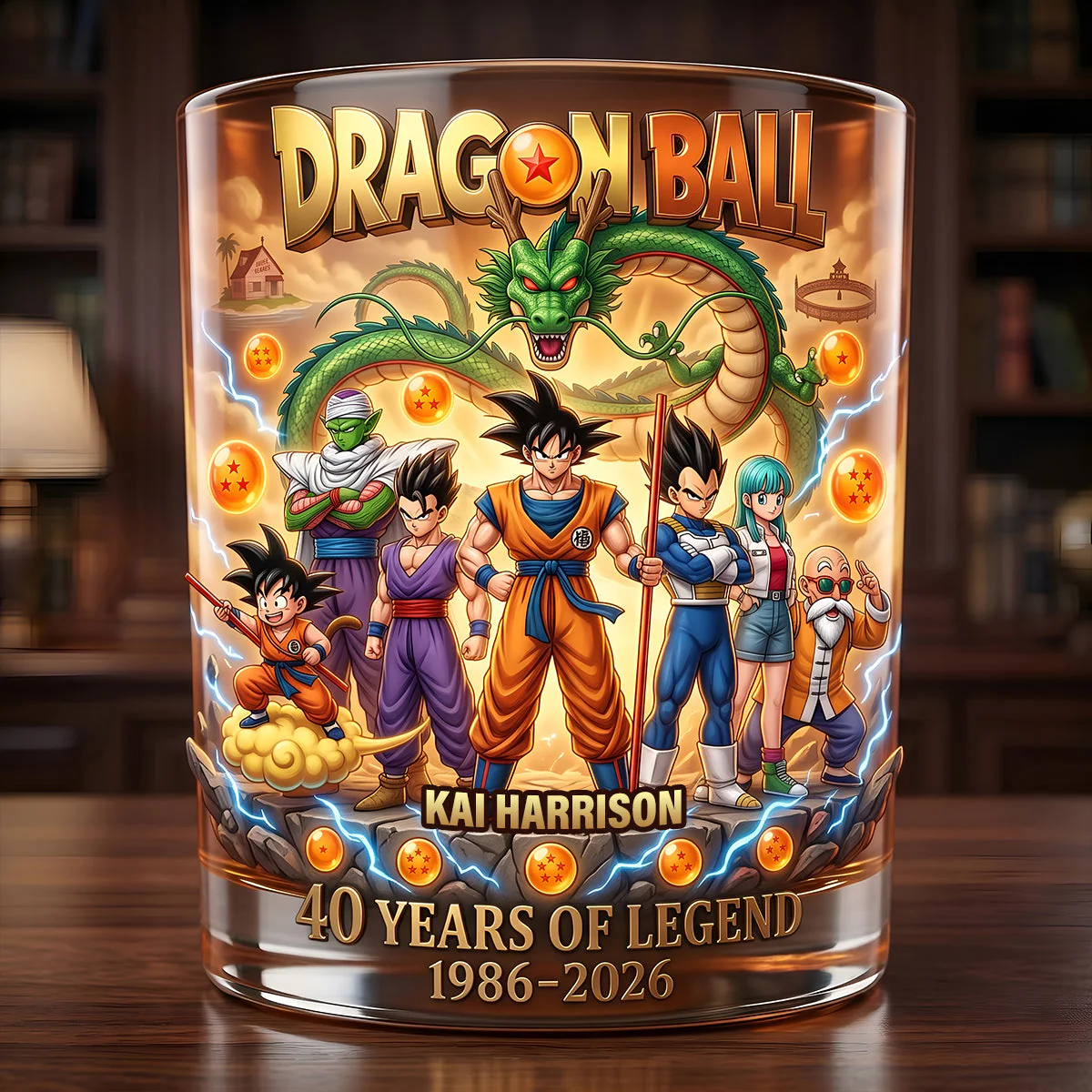 Personalized Dragon Ball Whiskey Glass for Movie Fans Gift