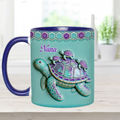 Personalized Grandma Accent Mug with Turtle Design Gift for Nana