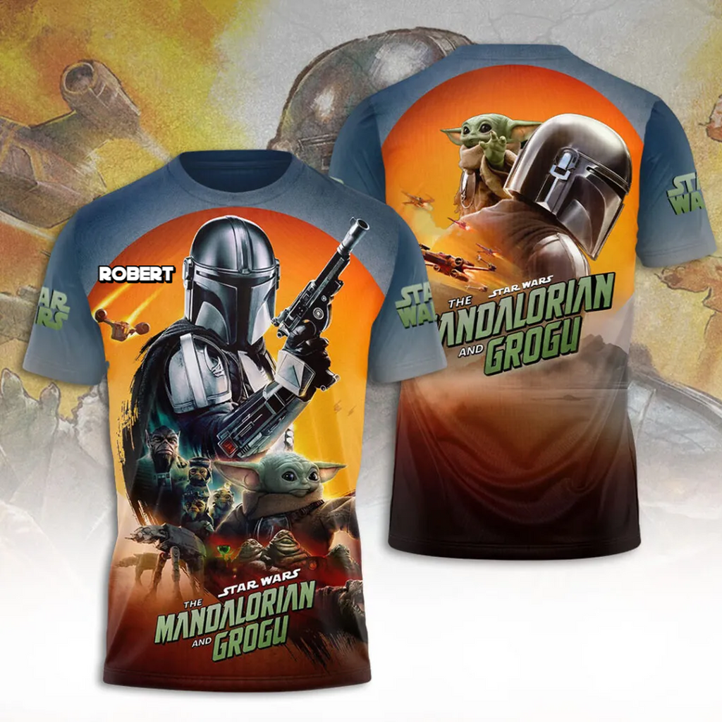 Personalized Star Wars Mandalorian All Over Print Shirt Gift for Movie Fans