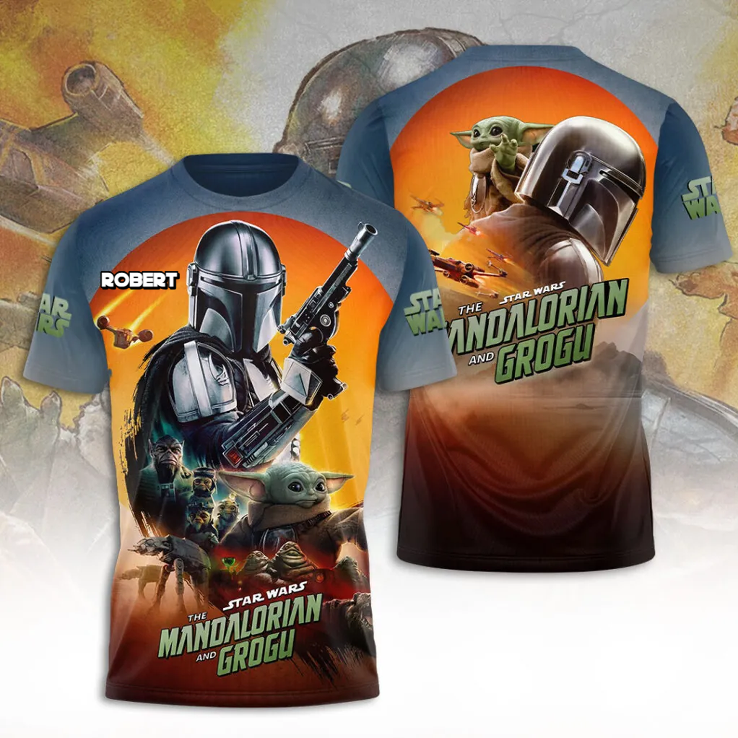 Personalized Star Wars Mandalorian All Over Print Shirt Gift for Movie Fans