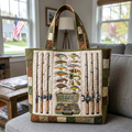 Personalized Fishing Tackle Box Quilted Tote Bag for Dad