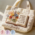 Personalized Quilted Tote Bag for Book Lovers - Custom Gift for Her