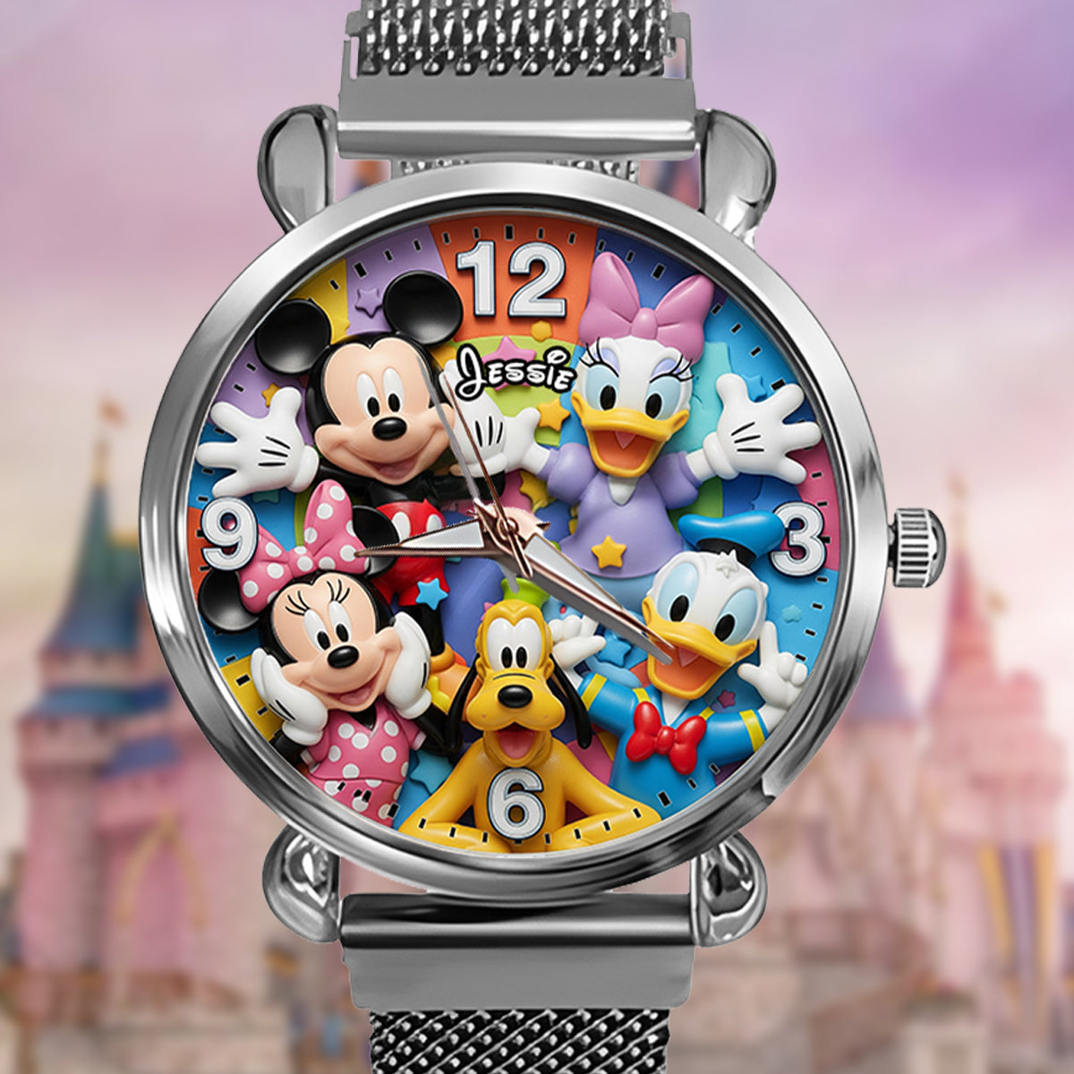 Personalized Women’s Watch with Disney Characters Custom Charm Gift for Her