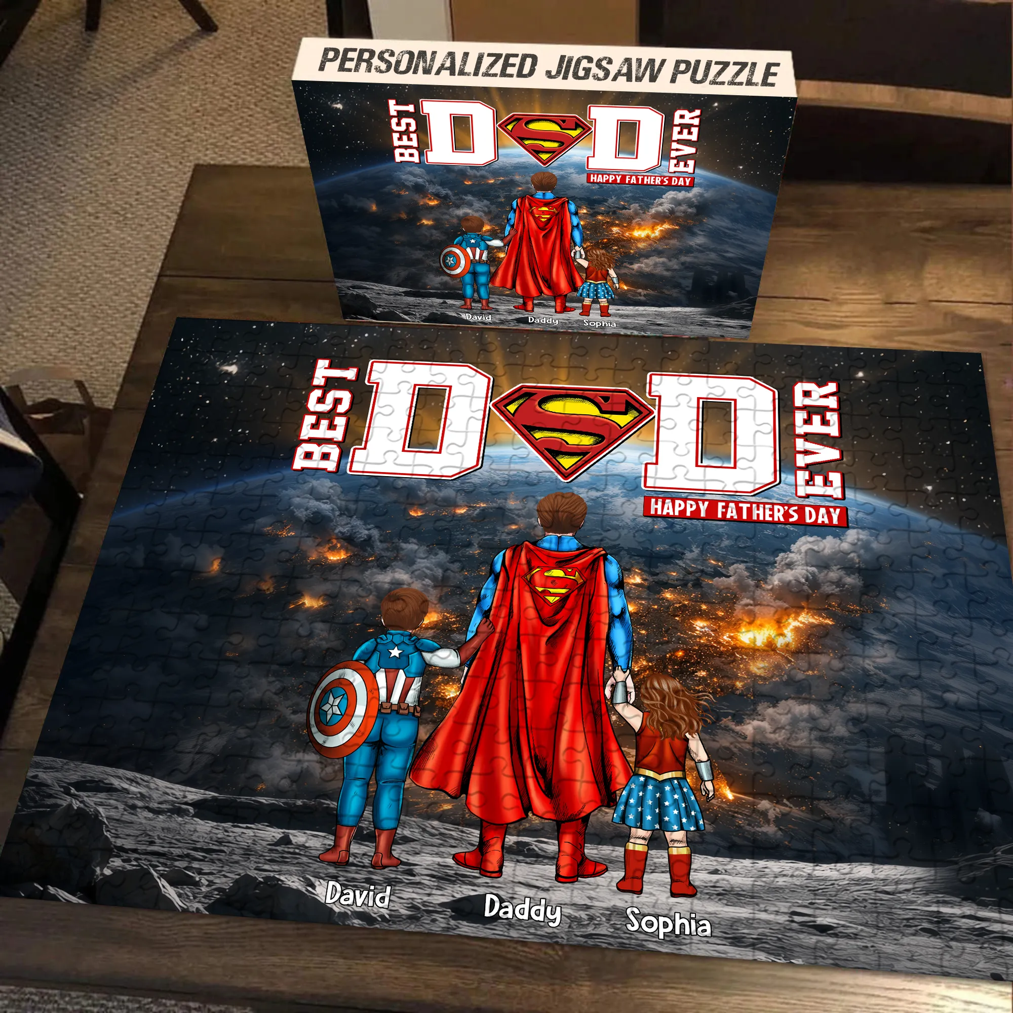 Personalized Best Dad Ever Puzzle Gift for Father's Day