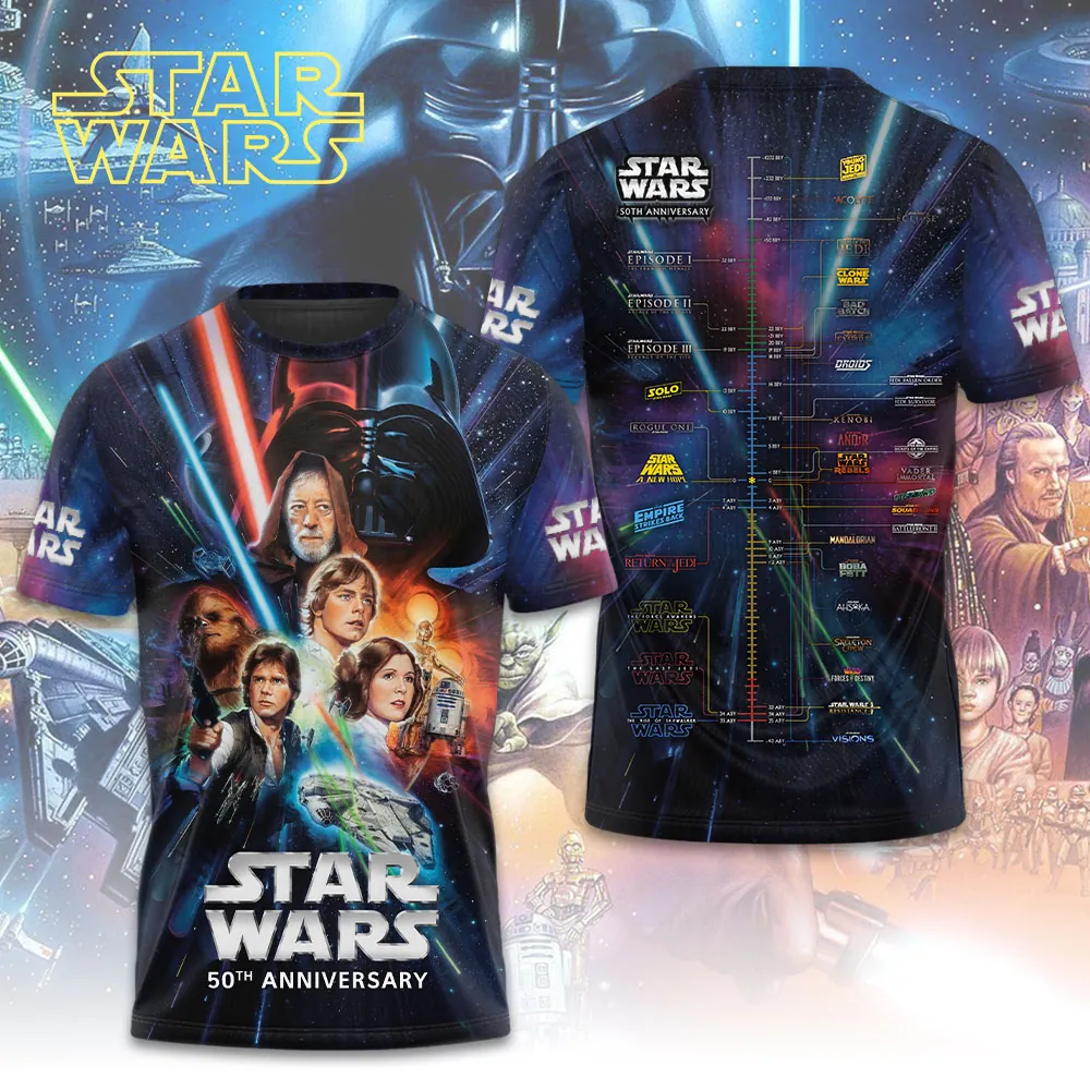 Personalized Star Wars 50th Anniversary All Over Shirt Gift for Movie Fans