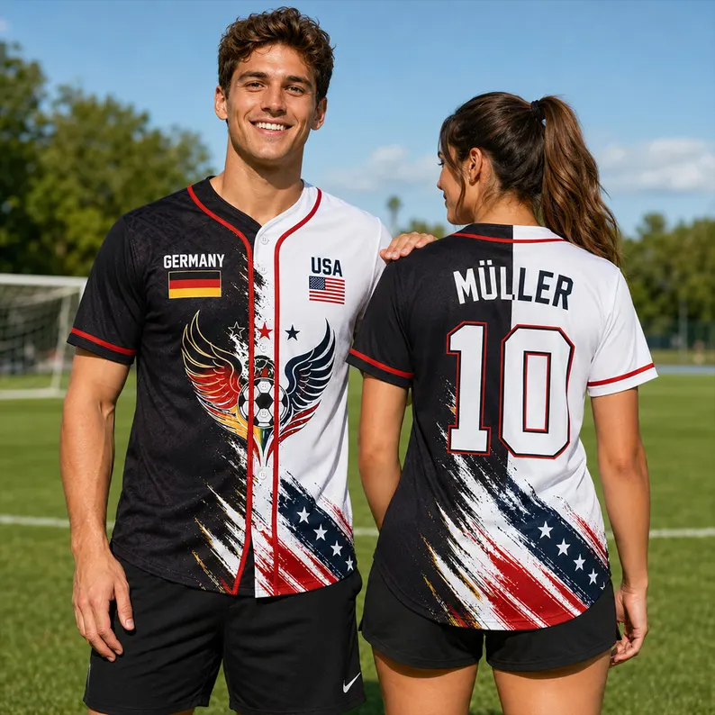 Personalized Baseball Jersey for Soccer Fans - Custom Name & Number Gift for Adults and Kids