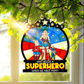 Personalized Suncatcher Window Hanging Gift for Mom - Supermom Design