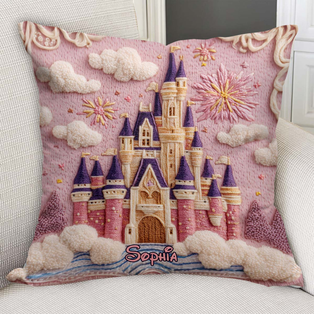 Personalized Castle Pillow Custom Name Gift for Fans