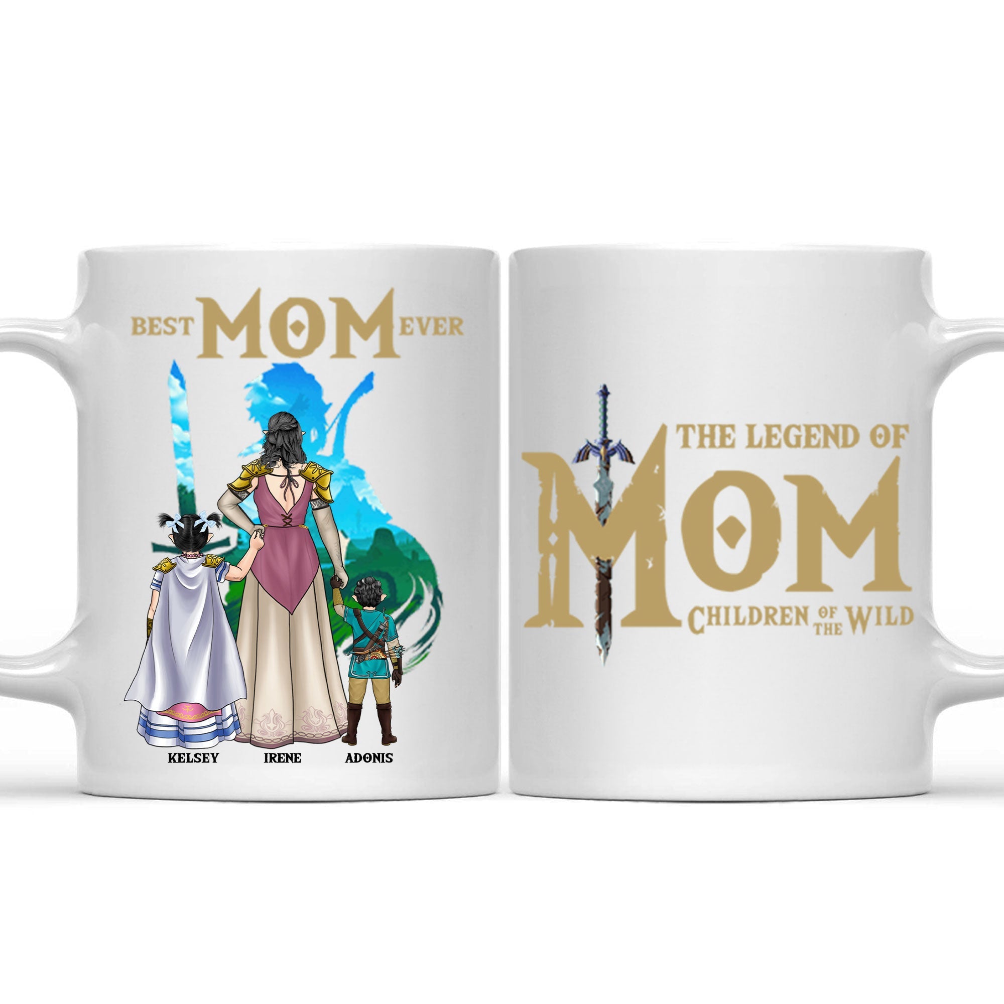 Personalized Ceramic Mug Best Mom Ever Gift Idea | Zelda Theme