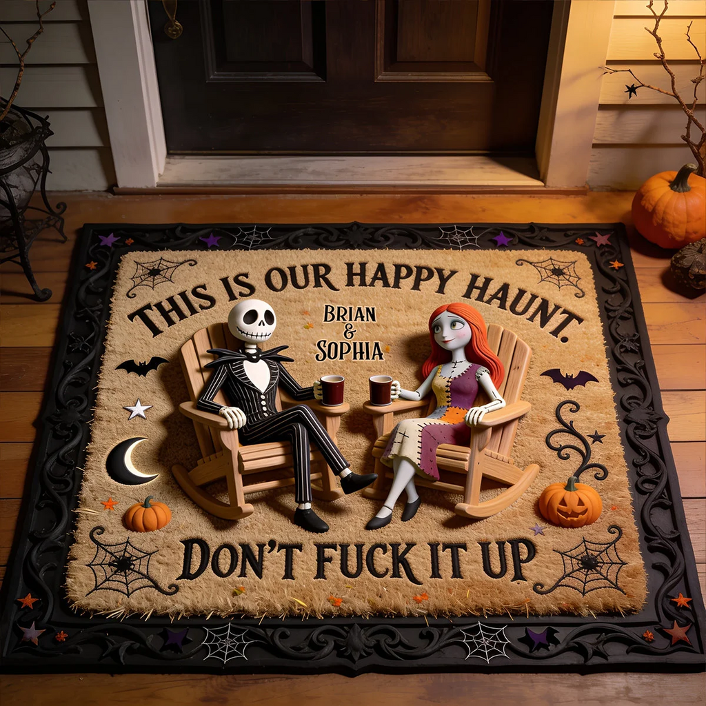 Personalized Halloween Tufted Rug Custom Name Couple Gift Tufted Rug GradoCreations