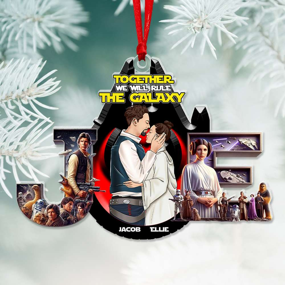 Personalized Acrylic Ornament Star Wars Theme Gift for Couple