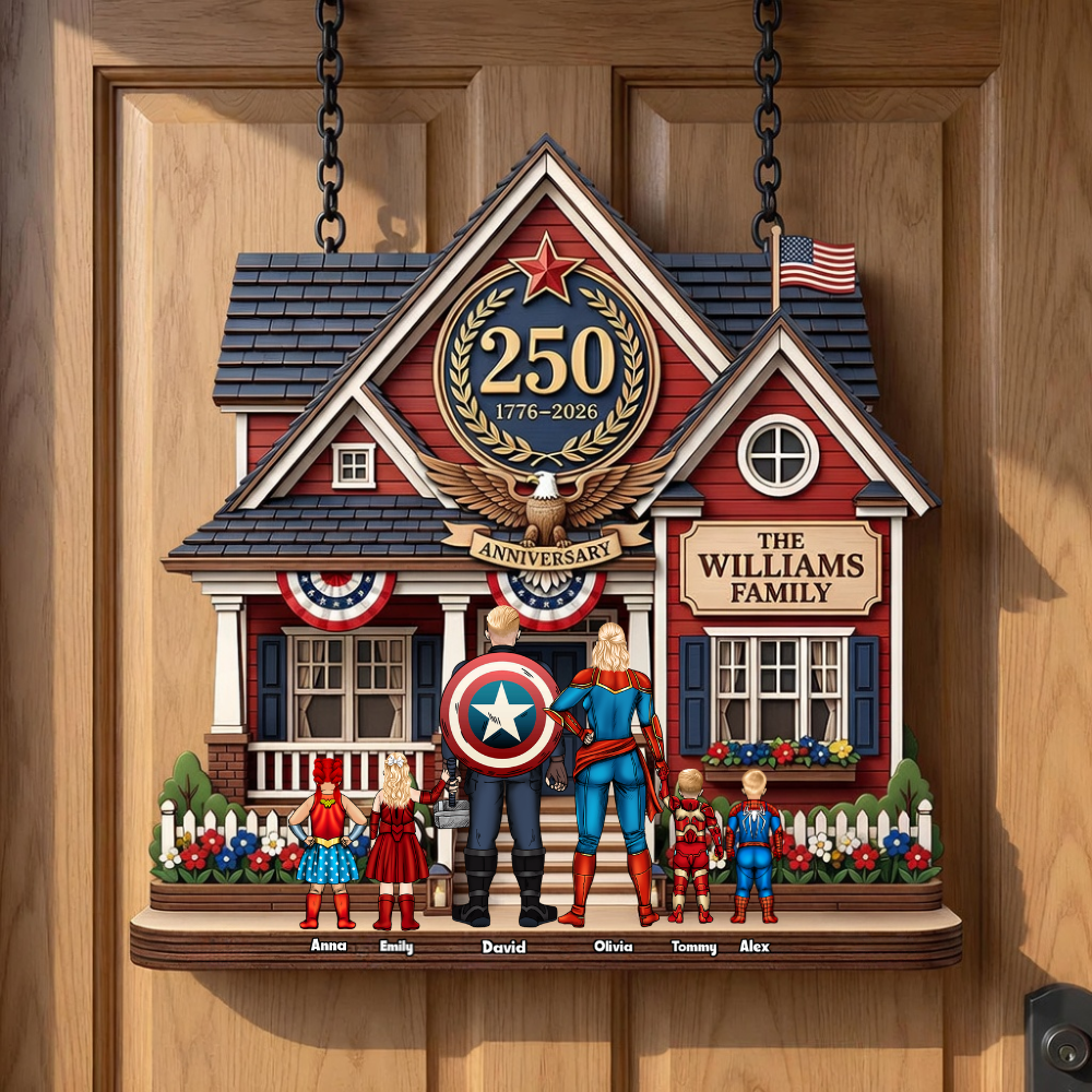 Personalized Super Hero Wood Sign Family Gift 250th Anniversary