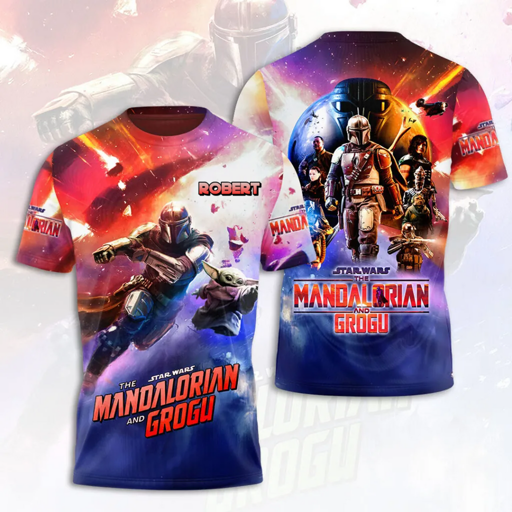 Personalized Star Wars The Mandalorian All Over Shirt Gift for Movie Fans