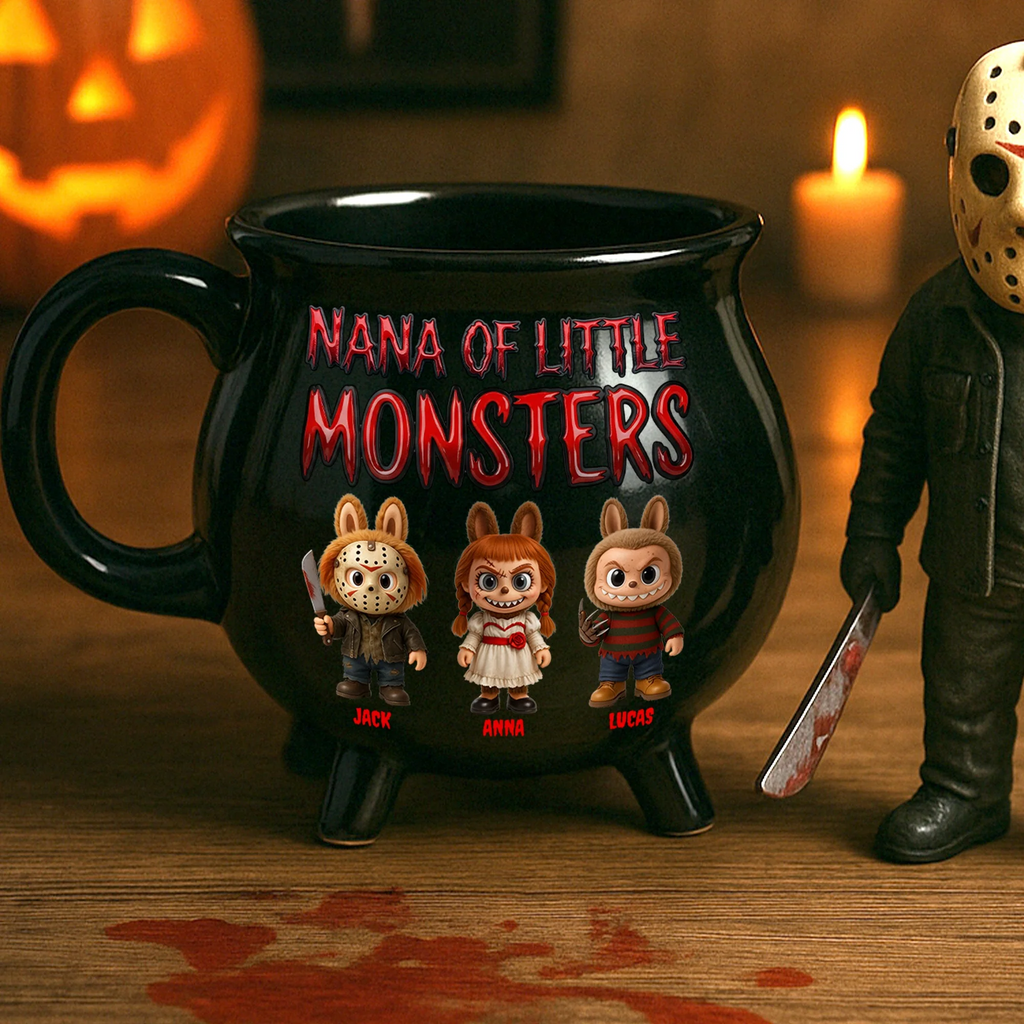 Personalized Halloween Cauldron Mug Gift for Mom - Unique Ceramic Drinkware Cauldron Coffee Mug GradoCreations