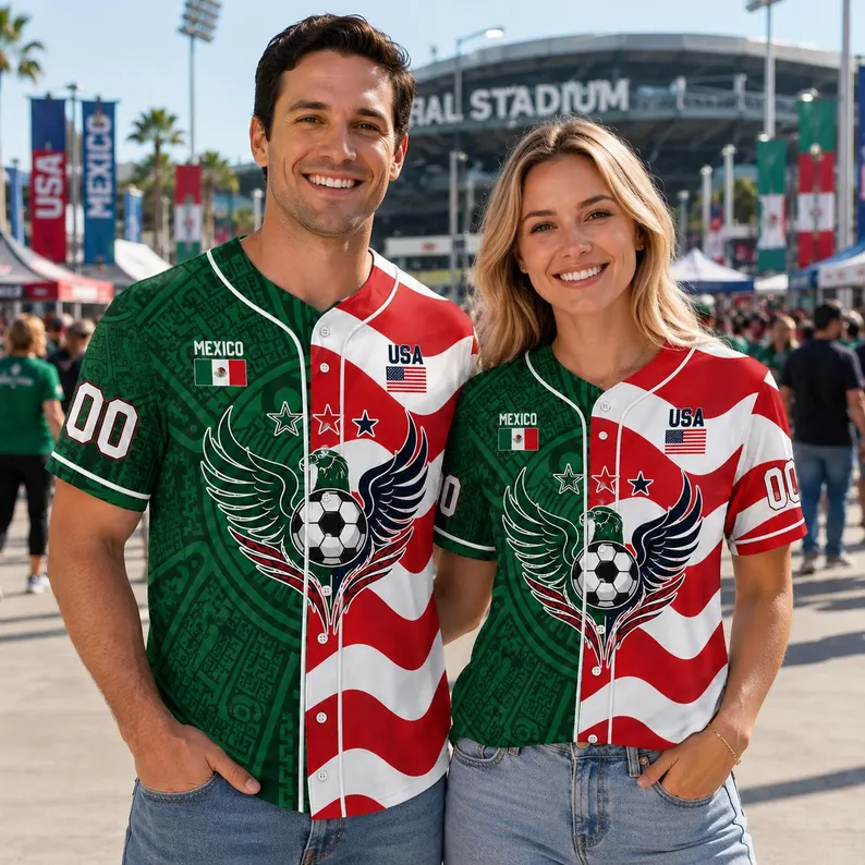 Personalized Baseball Jersey USA Mexico Soccer Gift for Fans