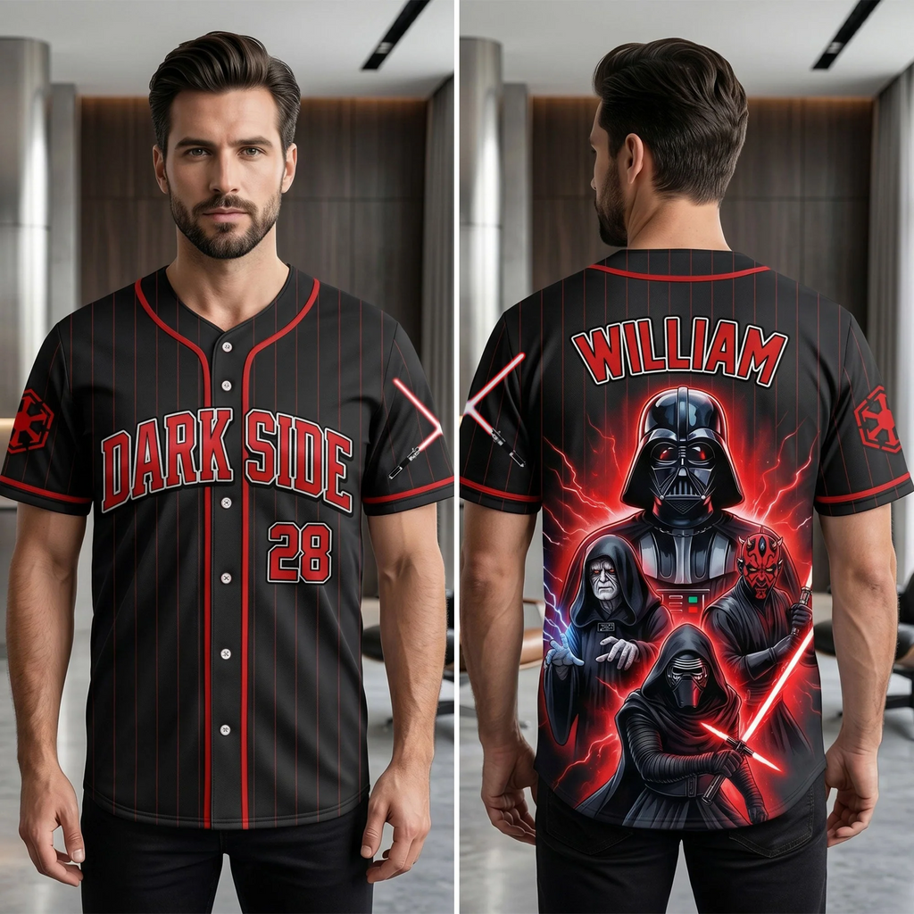 Personalized Dark Side Baseball Jersey Custom Name Gift for Movie Fans